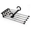 Umeras organizator pentru pantaloni, din metal/plastic, dimensiuni 47 x 18 x 6 cm, argintiu/negru