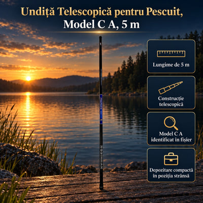 Undiță Telescopică pentru Pescuit, Model C A, 5 m – imagine principală promoțională