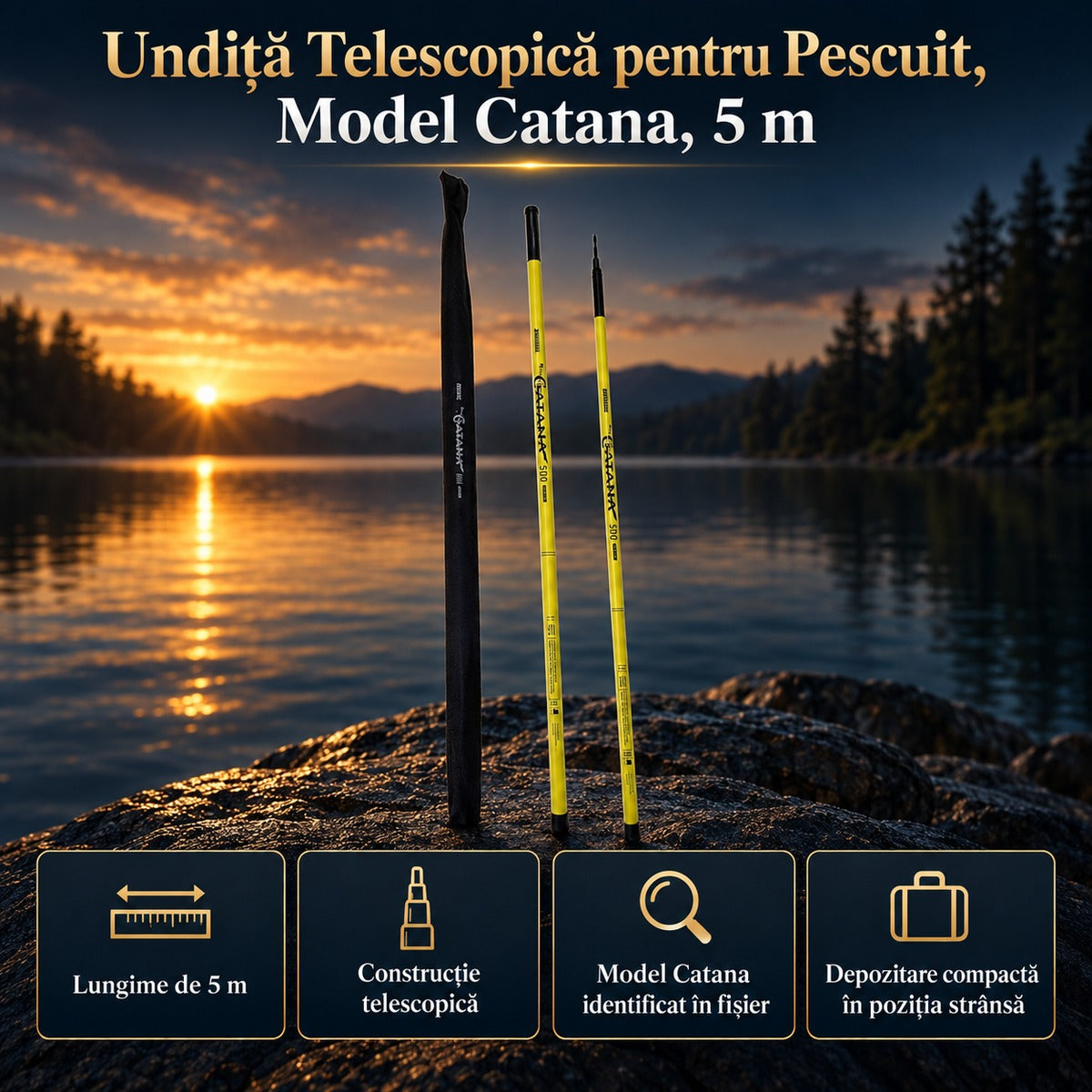 Undiță Telescopică pentru Pescuit, Model Catana, 5 m – imagine principală promoțională