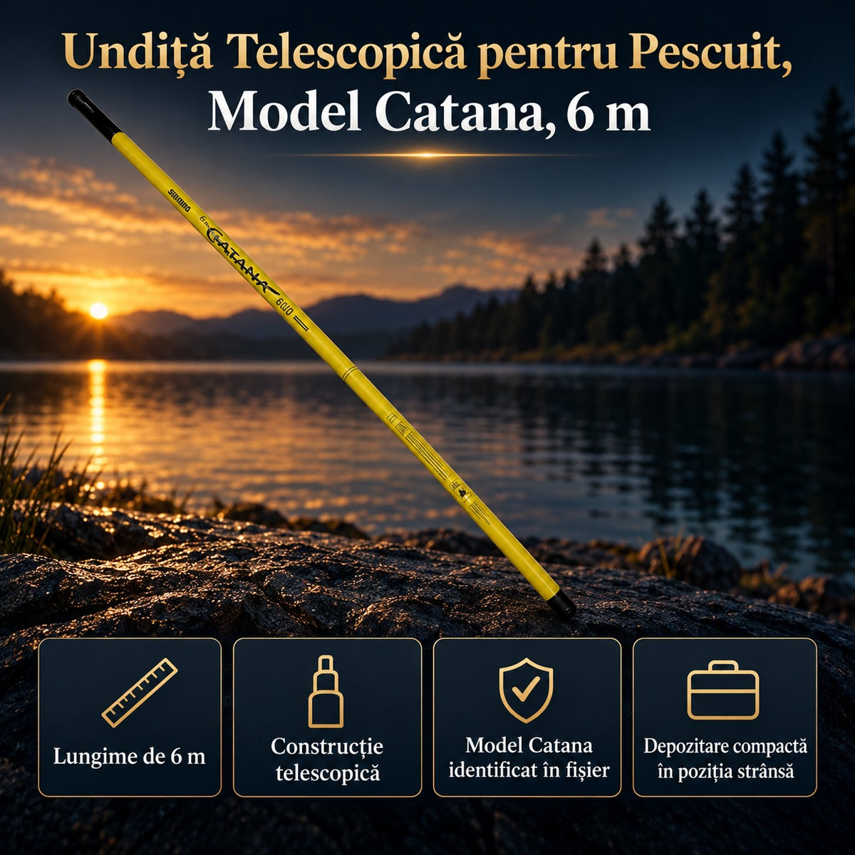 Undiță Telescopică pentru Pescuit, Model Catana, 6 m – imagine principală promoțională