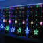 Perdea luminoasă LED, stele, 110 LED-uri, 3 × 1 m, multicoloră – imagine 3