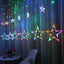 Perdea luminoasă LED, stele, 110 LED-uri, 3 × 1 m, multicoloră – imagine 1