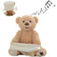 Ursulet de plus FOXMAG24, moale, interactiv, Cucu-Bau, canta si vorbeste, Peek a boo, crem, 30 cm