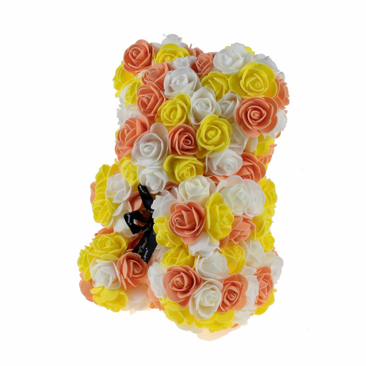 Ursulet din trandafiri de spuma, 25 cm, multicolor
