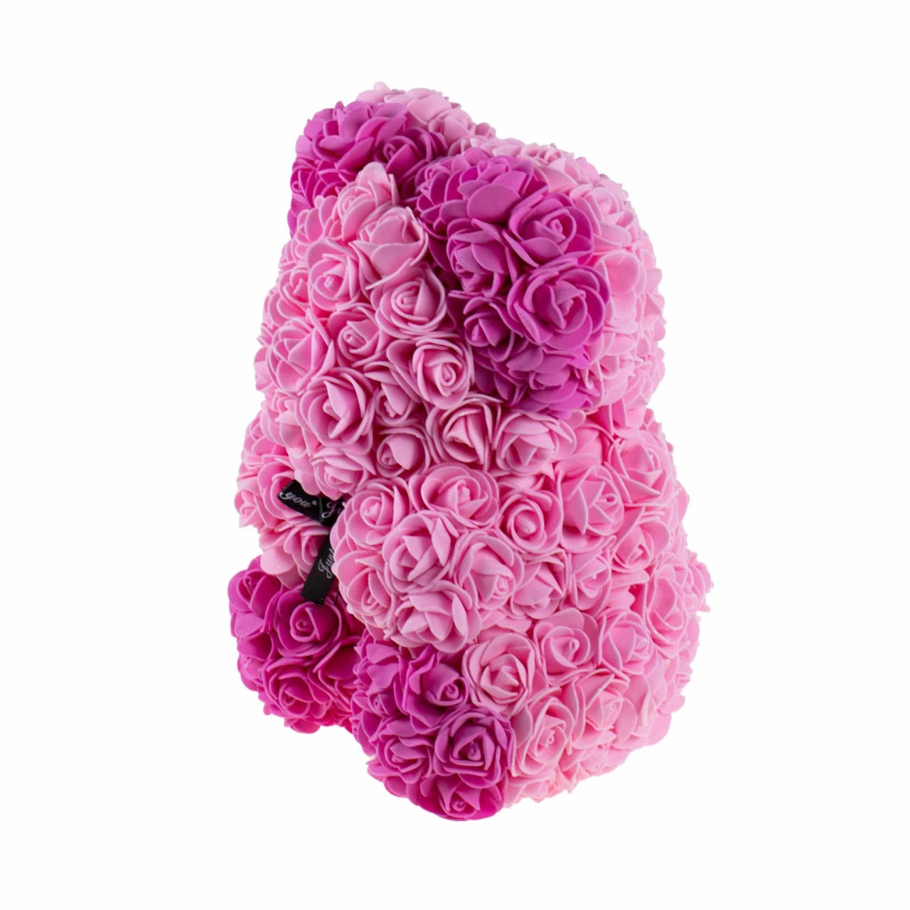 Ursulet din trandafiri de spuma, 25 cm, roz-fucsia