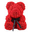 Ursulet floral rosu, decorat manual cu trandafiri de spuma, Teddy Bear 25 cm