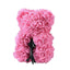 Ursulet floral roz, decorat manual cu trandafiri de spuma, Teddy Bear 25 cm