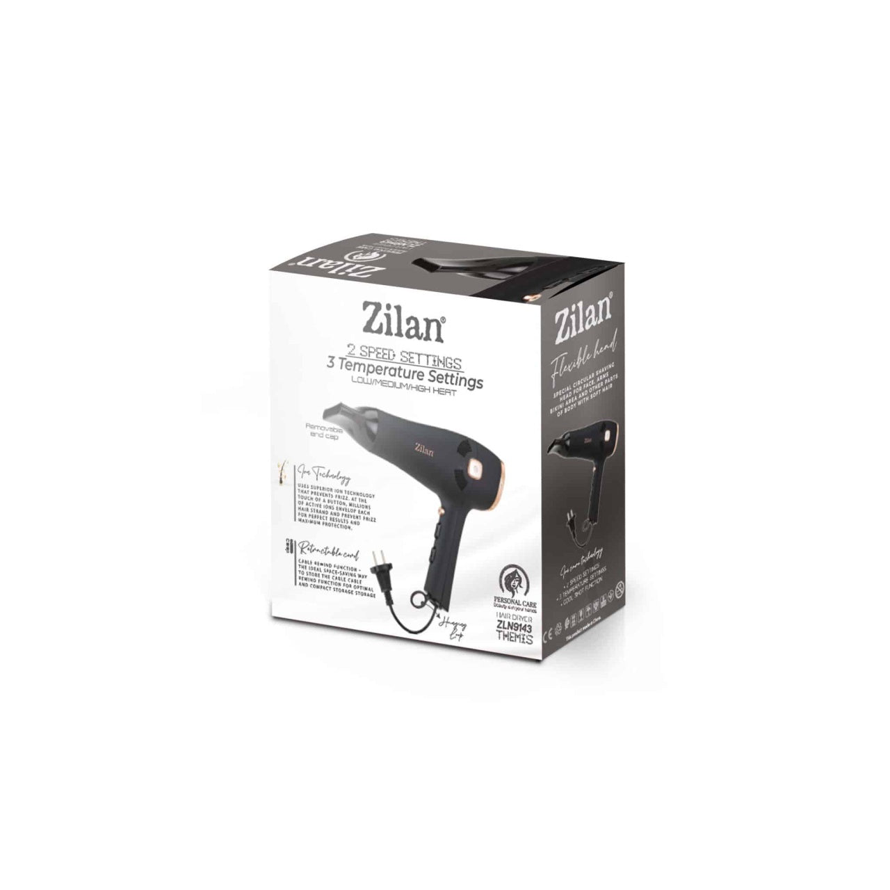 Uscator de par 2000W cu 2 trepte de viteza si functie ionica