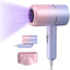 Uscator de par ionic cu uscare rapida, pliabil, cu un capat detasabil, putere 2000W, 2 trepte de temperatura, roz/mov