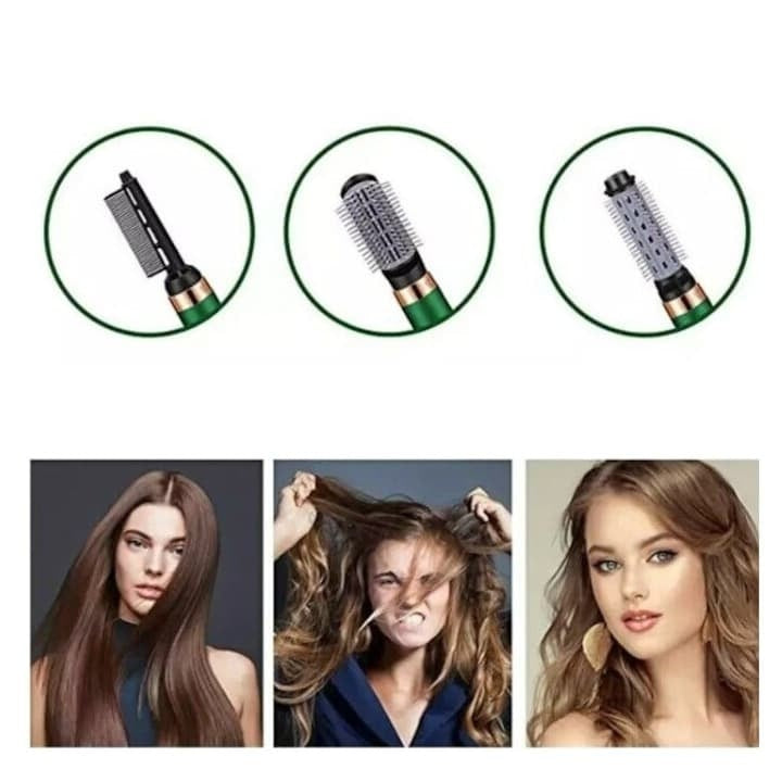 Uscator de par Multifunctional 3000W 3 in 1, Uscare, Indreptare, Ondulare, Perie Rotativa Profesionala