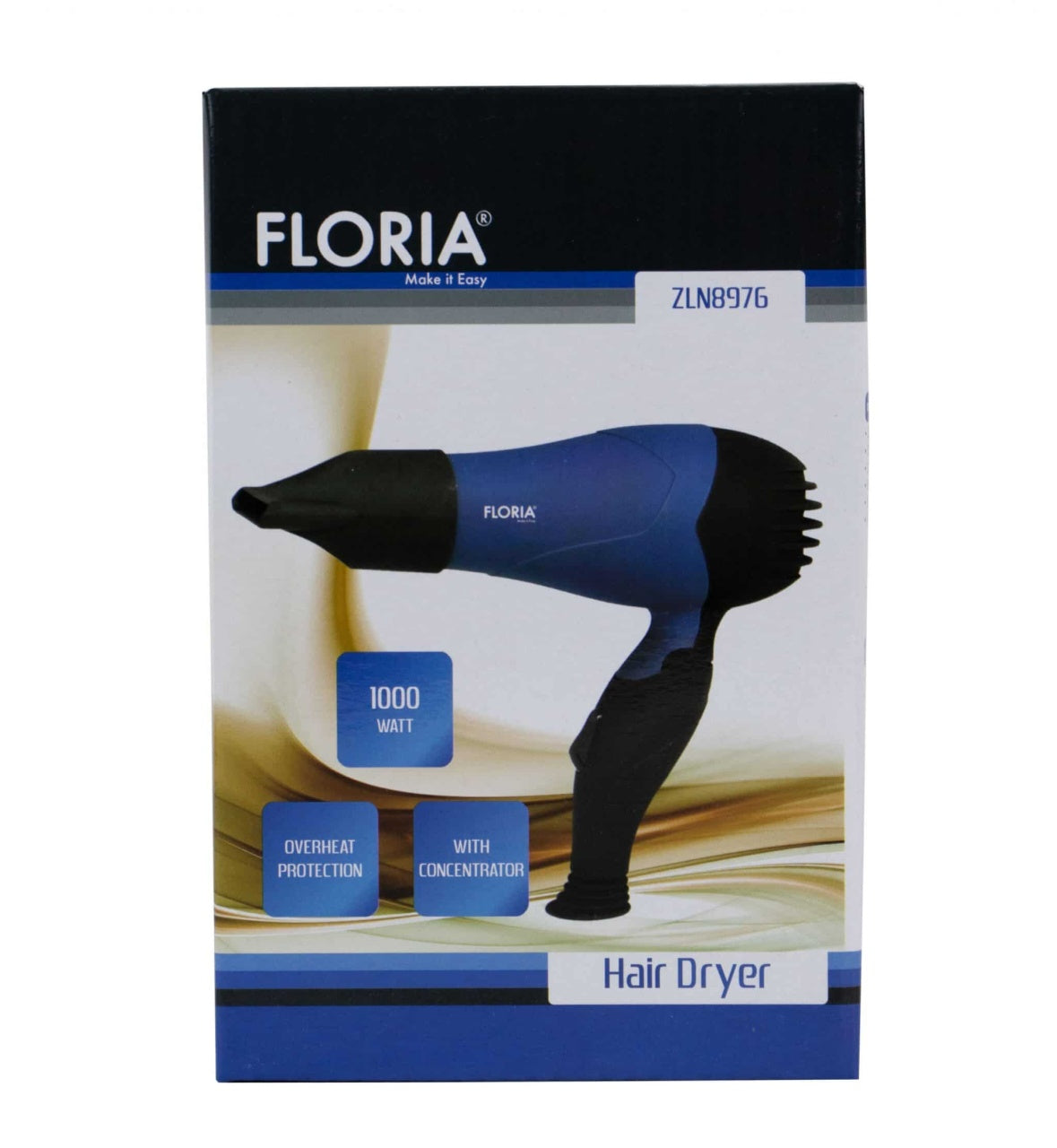 Uscator de par voiaj 1000W, maner pliabil, 2 viteze, protectie supraincalzire, albastru
