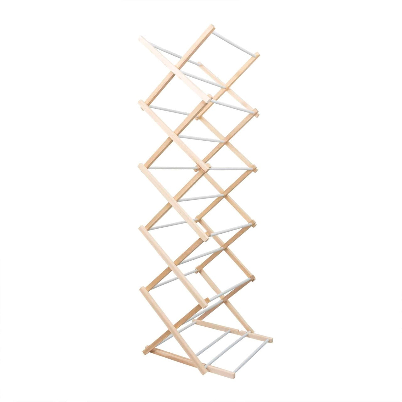 Uscator de rufe pliabil din lemn, 178x54 cm, 15 bare de sustinere
