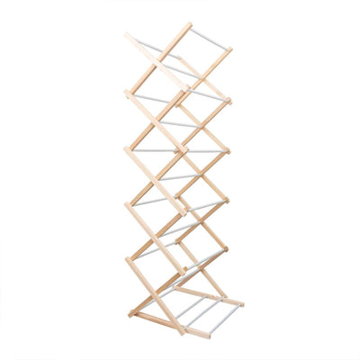 Uscator de rufe pliabil din lemn, 178x54 cm, 15 bare de sustinere