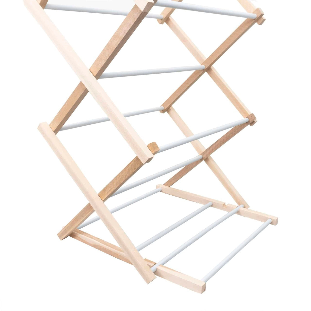 Uscator de rufe pliabil din lemn, 178x54 cm, 15 bare de sustinere