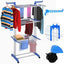 Uscator de rufe, vertical, capacitate de uscare 40 kg de haine, pliabil si mobil, compact, cu 3 niveluri de uscare, argintiu/albastru
