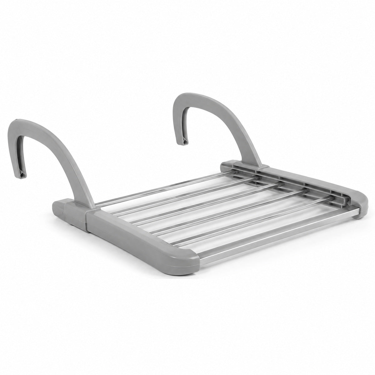 Uscător Pliabil pentru Rufe, Montaj pe Calorifer sau Balcon, Gri – imagine principală