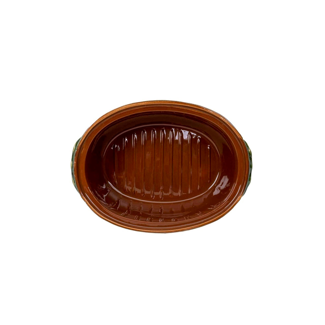 Vas roman glazurat 4L, verde, 35x25x16 cm pentru gatit traditional