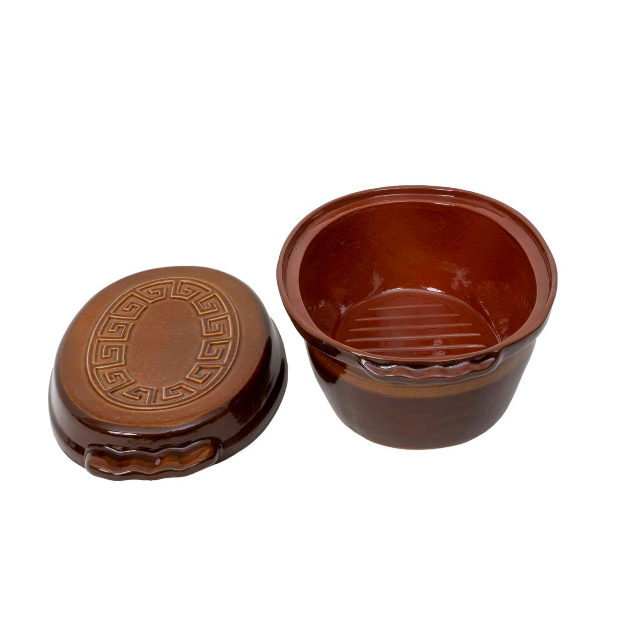 Vas roman glazurat din lut, capacitate 4L, 35x25x16 cm, maro