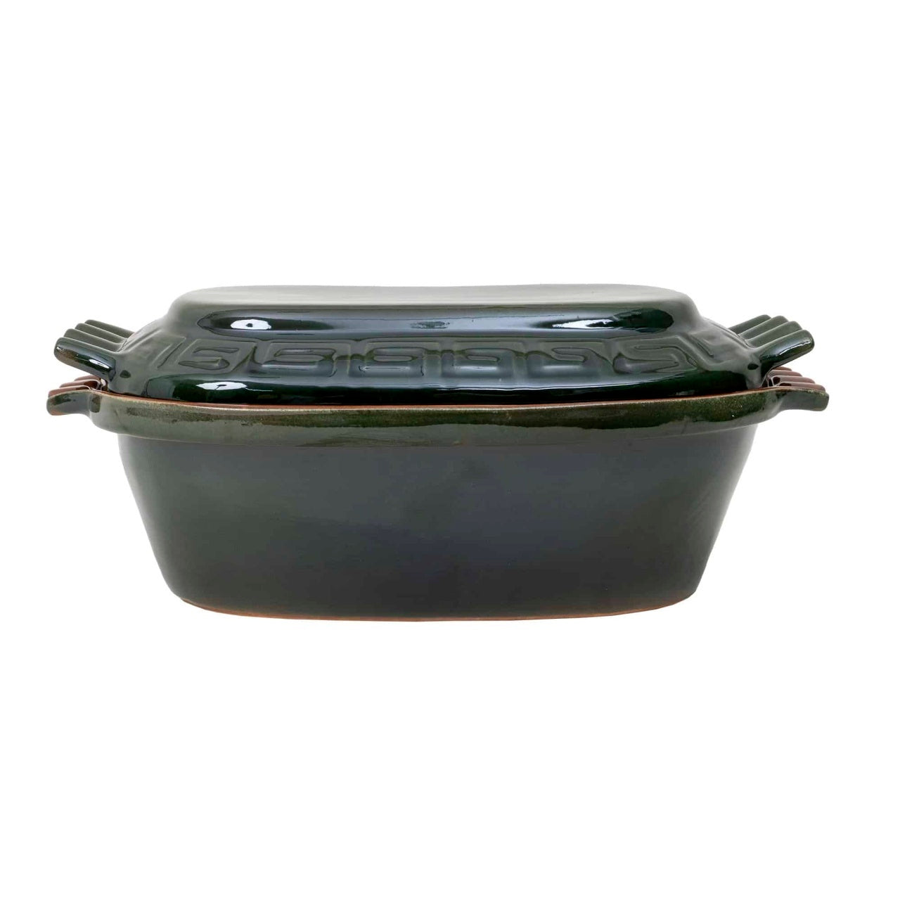 Vas roman glazurat verde, capacitate 6l, 41x27x16cm