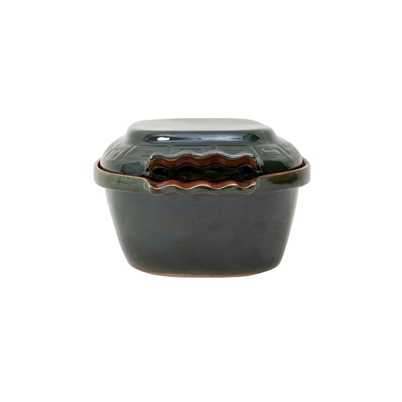 Vas roman glazurat verde, capacitate 6l, 41x27x16cm