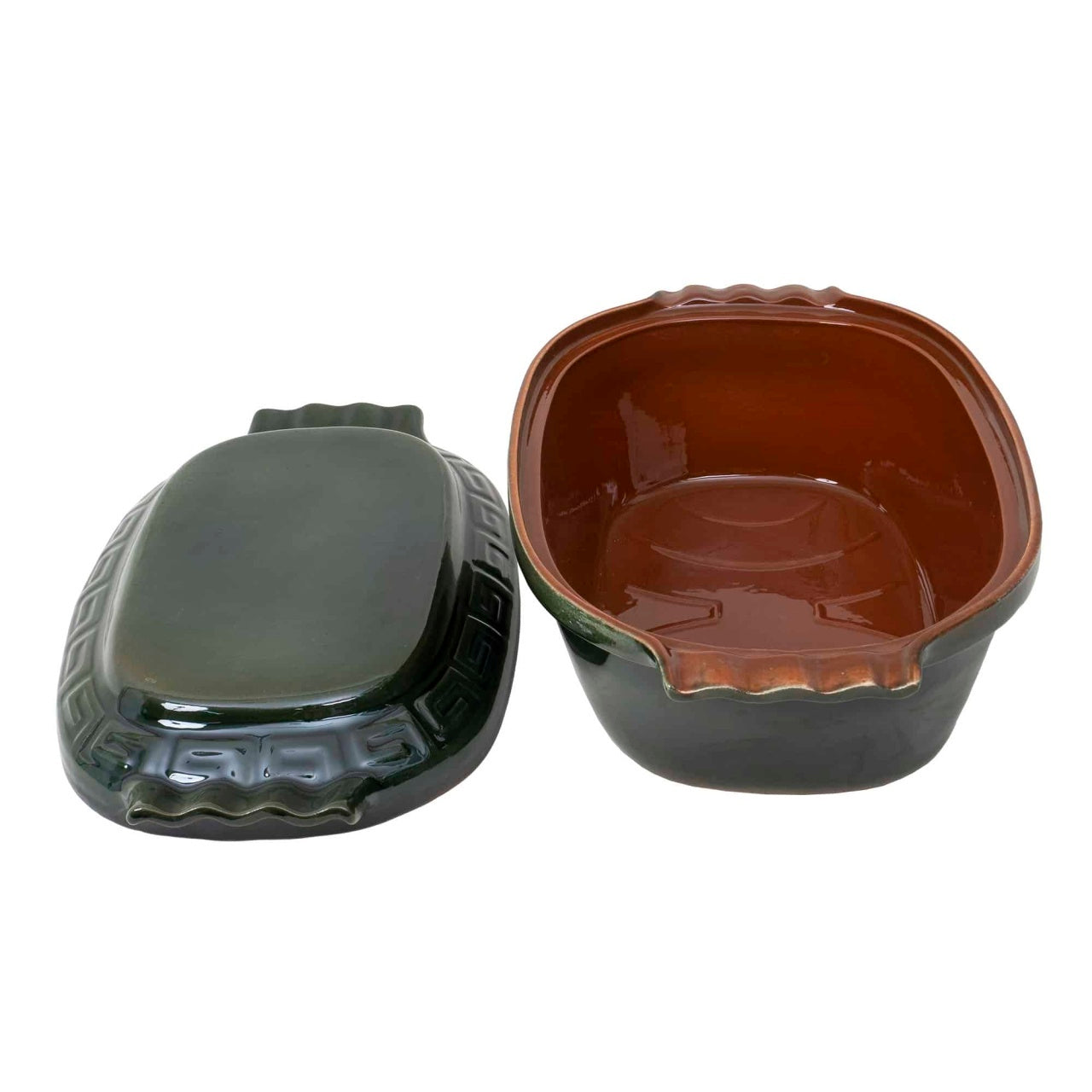 Vas roman glazurat verde, capacitate 6l, 41x27x16cm
