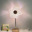 Veioza de masa, decorativa, 3 culori, reincarcabila, vintage, fara fir, 1200 mAh, control tactil, lampa de cristal tip floare, transparent/negru