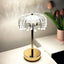 Veioza de masa, decorativa, 3 culori, reincarcabila, vintage, fara fir, 1200 mAh, control tactil, lampa de cristal tip meduza, transparent