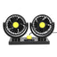 Ventilator auto dublu, cu 2 trepte de viteza, putere 10W, rotire 360°, lungime cablu 2 m, negru