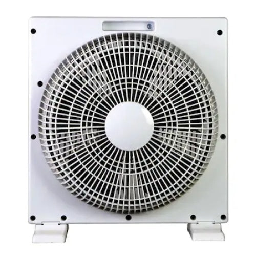 Ventilator box, cu grila rotativa, cu 3 trepte de viteza, timer reglabil incorporat, alb/gri