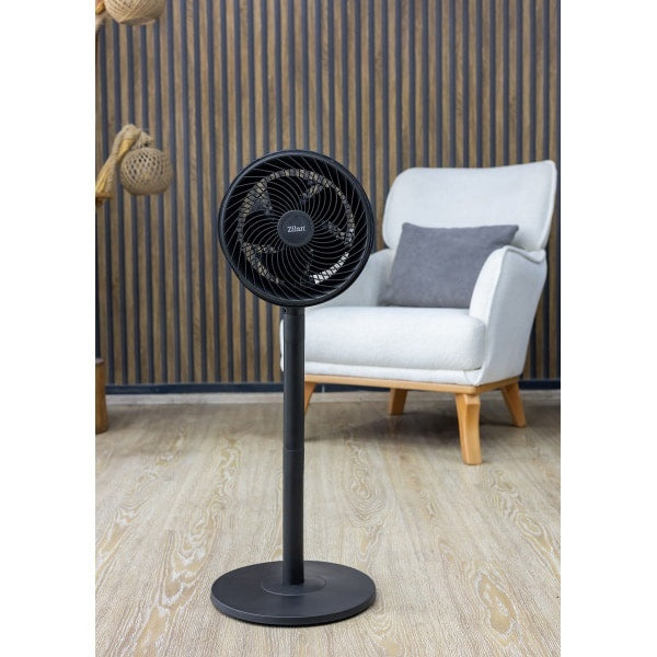 Ventilator cu picior, 3 viteze, putere 65W, diametru grilaj 27cm, inaltime reglabila, recipient parf
