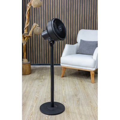 Ventilator cu picior, 3 viteze, putere 65W, diametru grilaj 27cm, inaltime reglabila, recipient parf