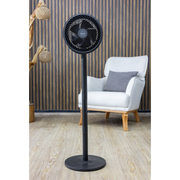 Ventilator cu picior, 3 viteze, putere 65W, diametru grilaj 27cm, inaltime reglabila, recipient parf