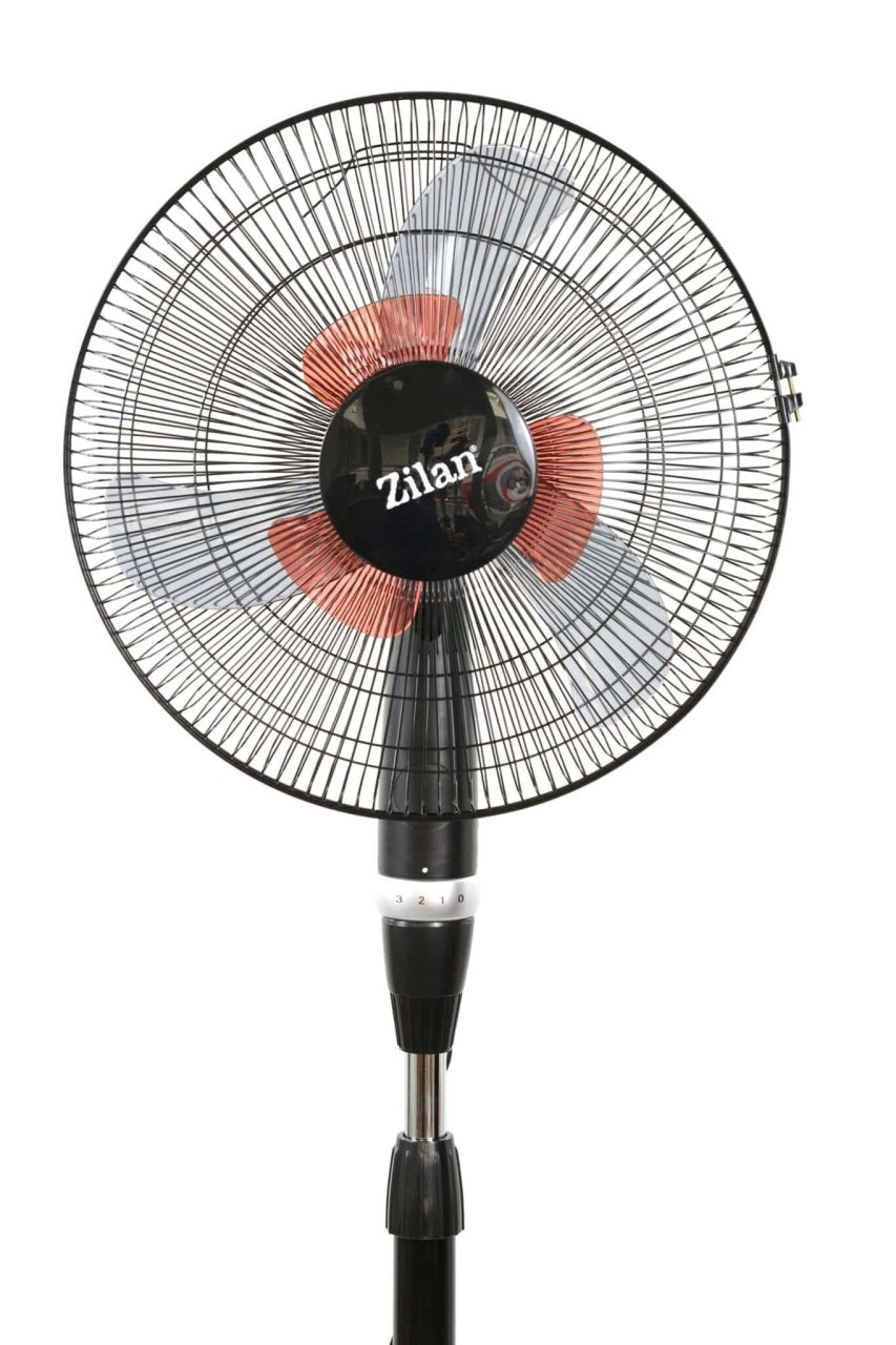 Ventilator cu picior 40 cm, 60 W, palete duble, inclinare reglabila, 3 viteze