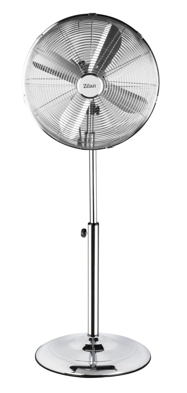 Ventilator cu picior din inox, 50 W, 3 trepte viteza, oscilatie automata, inaltime reglabila