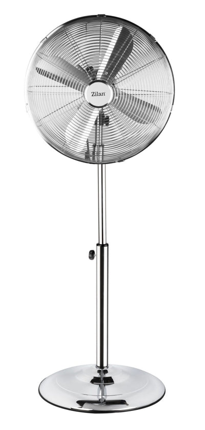 Ventilator cu picior din inox, 50 W, 3 trepte viteza, oscilatie automata, inaltime reglabila