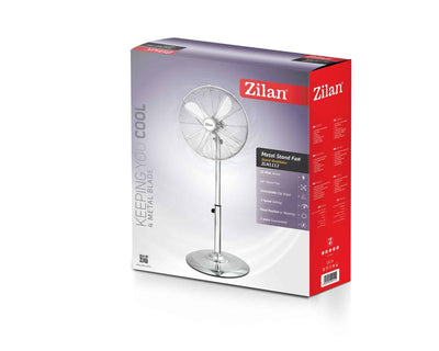 Ventilator cu picior din inox, 50 W, 3 trepte viteza, oscilatie automata, inaltime reglabila