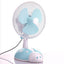 Ventilator cu picior gargarita, cu alimentare la retea, cu grila din metal, oscilant, baza anti-alunecare, alb/albastru