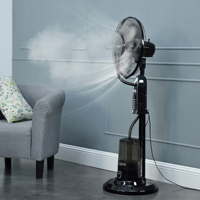 Ventilator cu pulverizare vapori apa, dimensiuni 125 x 40 x 40 cm, putere 75W, din plastic, cu trei trepte viteza, negru