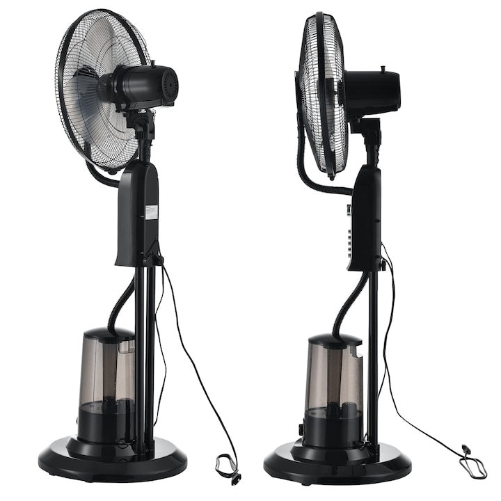 Ventilator cu pulverizare vapori apa, dimensiuni 125 x 40 x 40 cm, putere 75W, din plastic, cu trei trepte viteza, negru