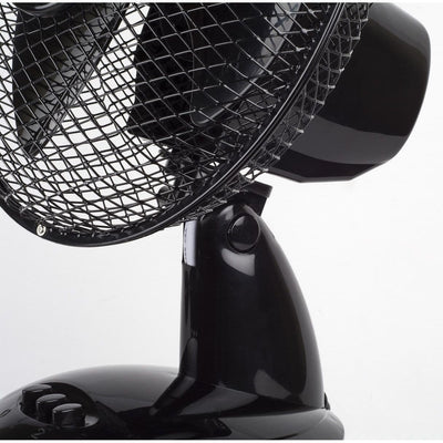 Ventilator de birou 26 cm, 25 W, 2 viteze, functie oscilare si timer