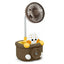 Ventilator de birou, cu suport pentru creioane, ascutitoare, figurina haioasa, cu incarcare USB, din ABS, maro