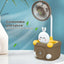 Ventilator de birou, cu suport pentru creioane, ascutitoare, figurina haioasa, cu incarcare USB, din ABS, maro