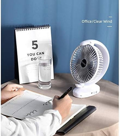 Ventilator de birou, portabil cu alimentare USB, functionare silentioasa, ajustare flexibila, cu 3 viteze, din ABS, alb