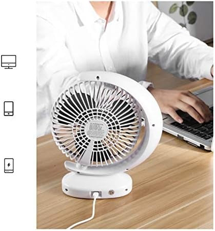 Ventilator de birou, portabil cu alimentare USB, functionare silentioasa, ajustare flexibila, cu 3 viteze, din ABS, alb
