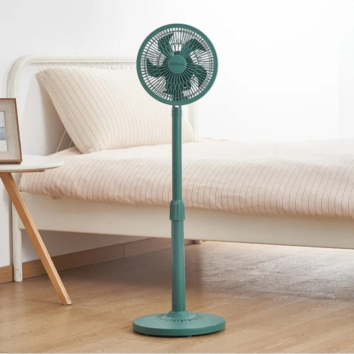 Ventilator de camera, vertical, cu picior reglabil super silentios, cu baza rotunda anti-alunecare, cu 3 viteze, putere 25W, verde