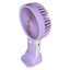 Ventilator de mana, cu suport pentru telefonul mobil, incarcare USB, buton On/OFF, 3 viteze, mov/alb