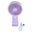 Ventilator de mana, cu suport pentru telefonul mobil, incarcare USB, buton On/OFF, 3 viteze, mov/alb