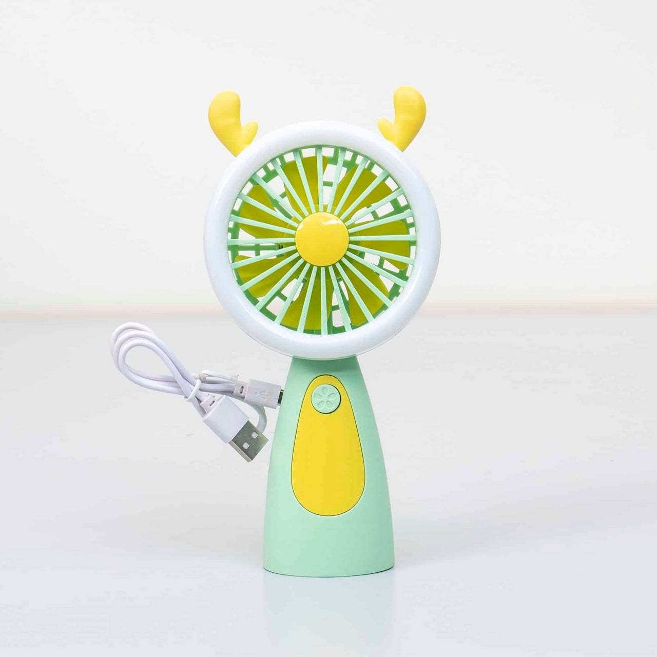 Ventilator de mana USB, 3.7W, 3 viteze, culoare verde, portabil