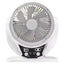Ventilator de masa, cu incarcare solara, cu 2 becuri incluse, functie de powerbank, din ABS, cu USB, alb/gri