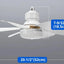 Ventilator de tavan cu bec, telecomanda, 3 viteze, dimensiuni 52x18.5 cm, lumina alba, din plastic si ABS, alb